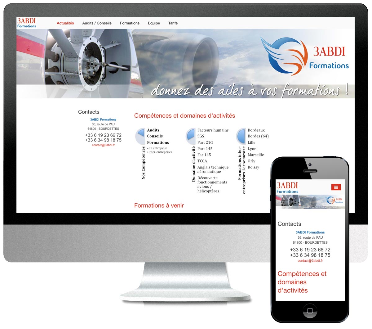 Site internet de 3ABDI Formations - scom communication