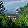 Juin 52 · L'église Saint Martin et le Pic du Gabizos - Asson · © stockli