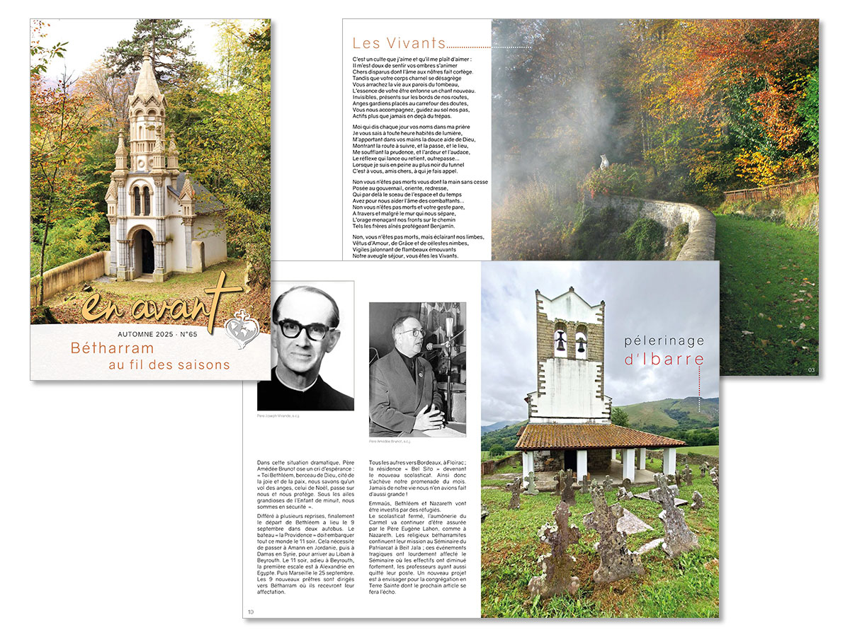 "en avant" Bétharram de l'automne 2025 illustré des photographies de Jean Jacques Stockli "en avant" Bétharram de l'automne 2025 illustré des photographies de Jean Jacques Stockli