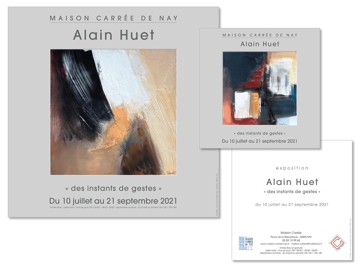 Exposition d'Alain Huet à la Maison Carrée de Nay - Une affiche signée scom communication