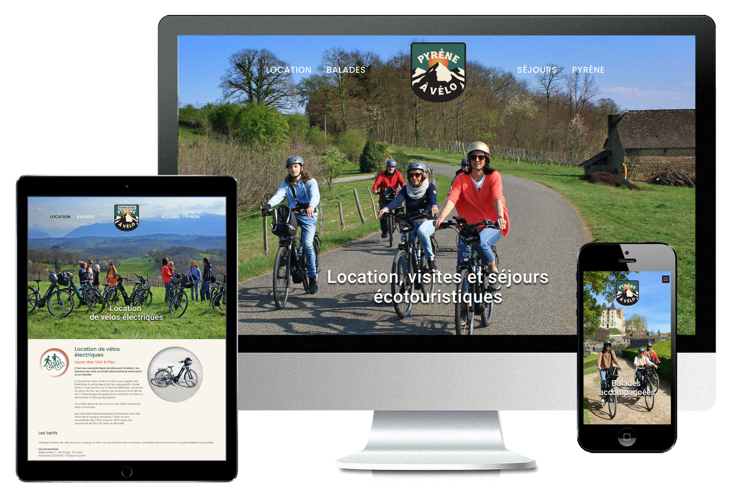 Site internet de Pyrène à vélo, l'écotourisme en Béarn